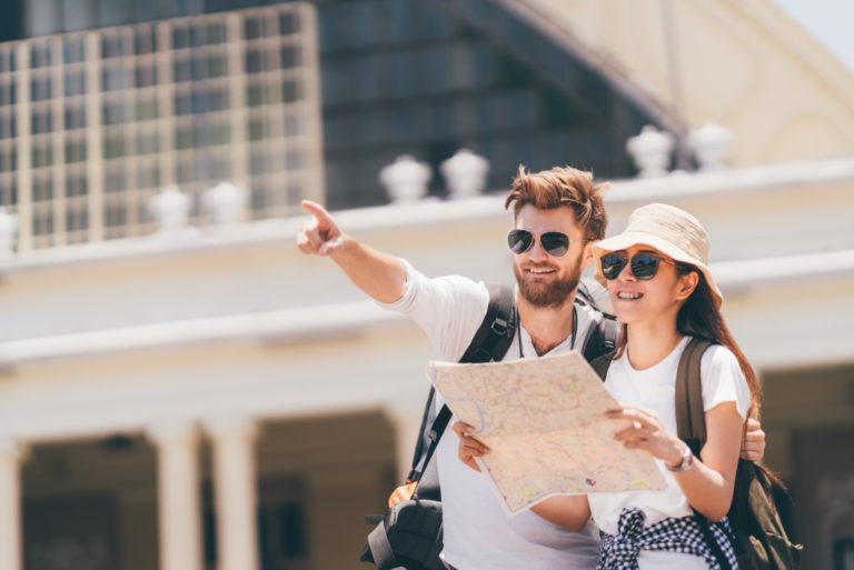 Couple traveling